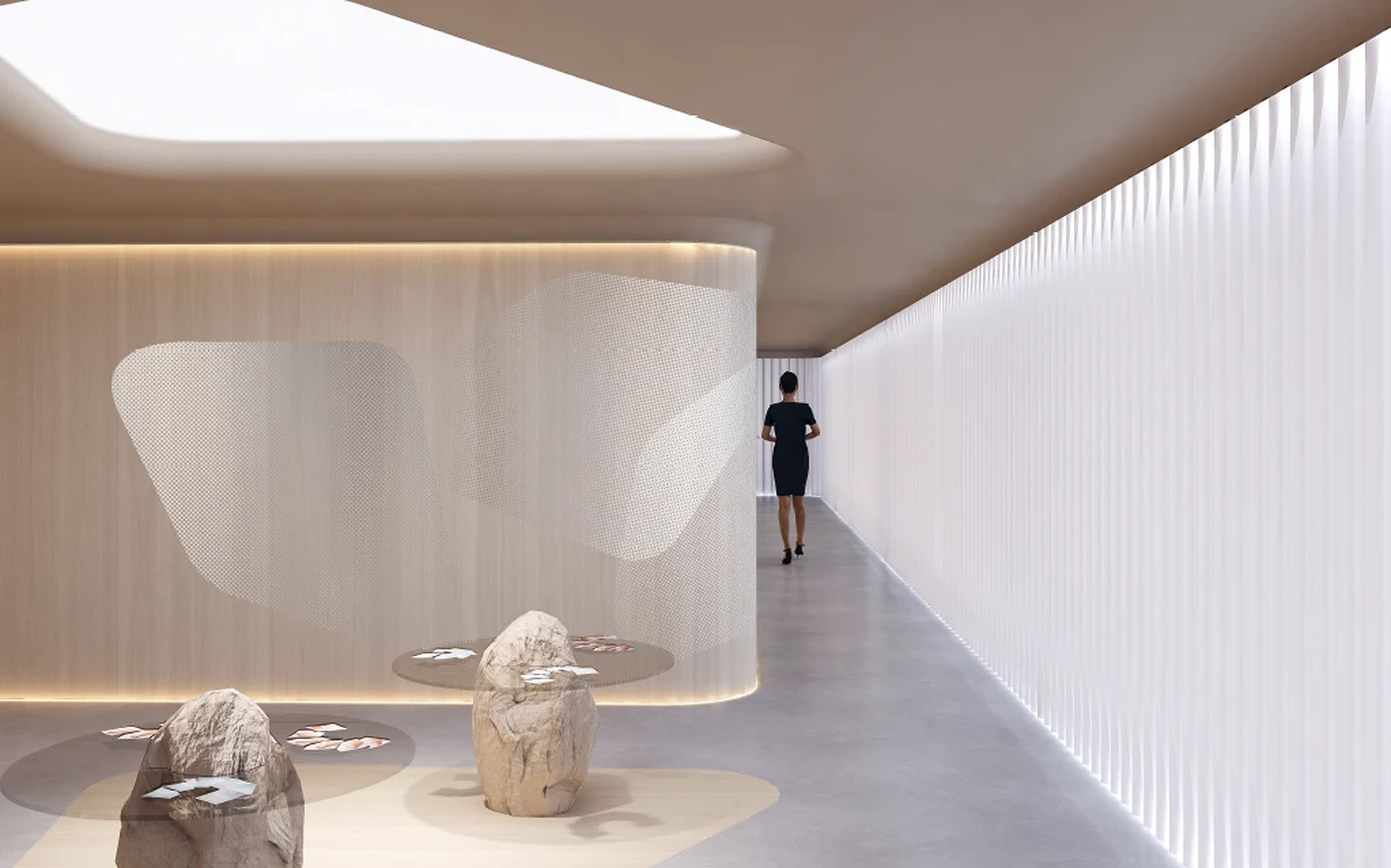 A calm, light-filled Humansa corridor