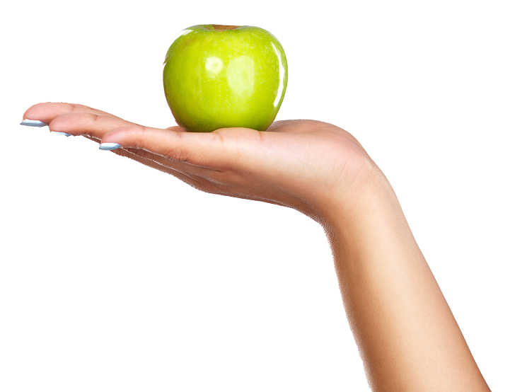 Woman with apple